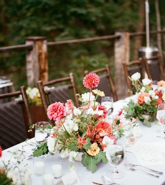 Sunset-Hued Floral Wedding at Taylor River Lodge