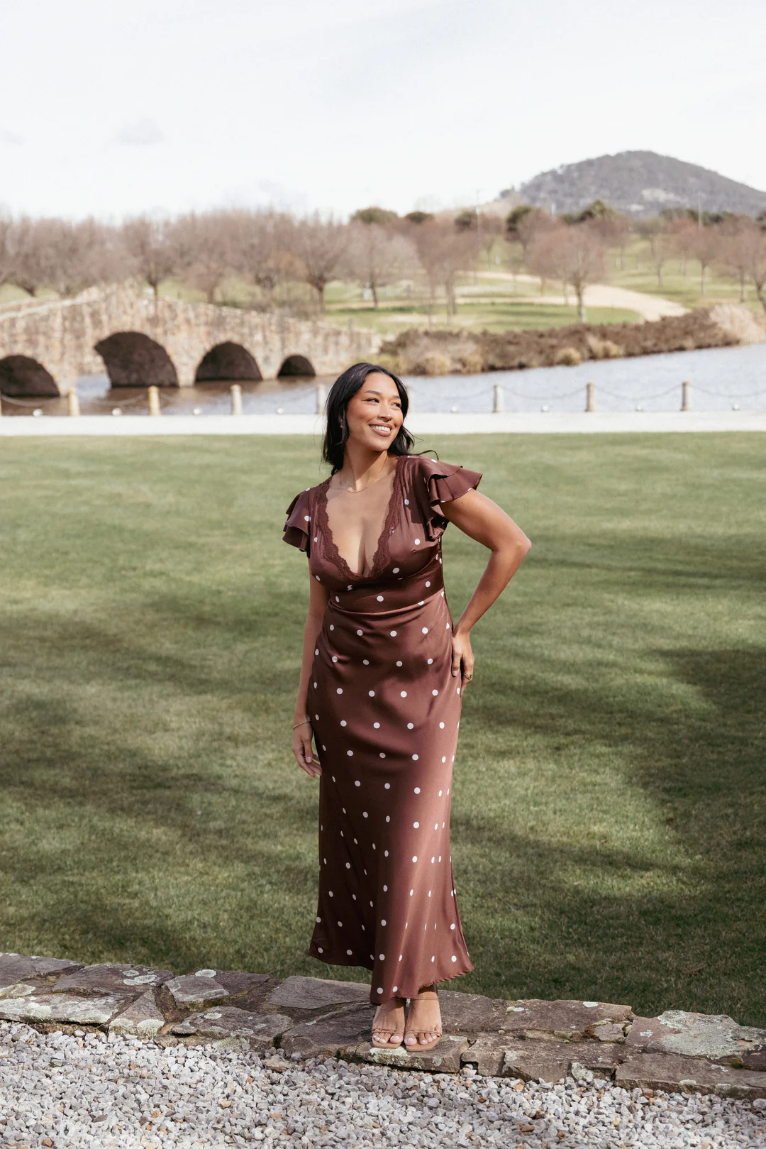brown dress wedding guest Elegant Chocolate Dresses Waist 26 Brown Wedding Guest Dresses &