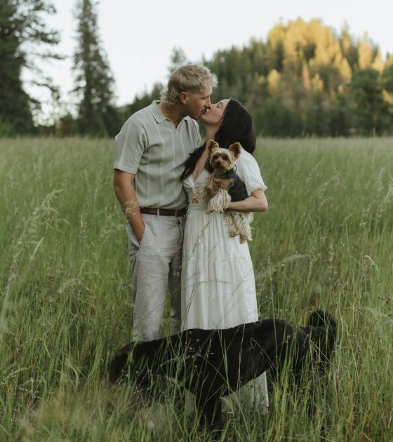 Charming Meadow Engagements in Idaho