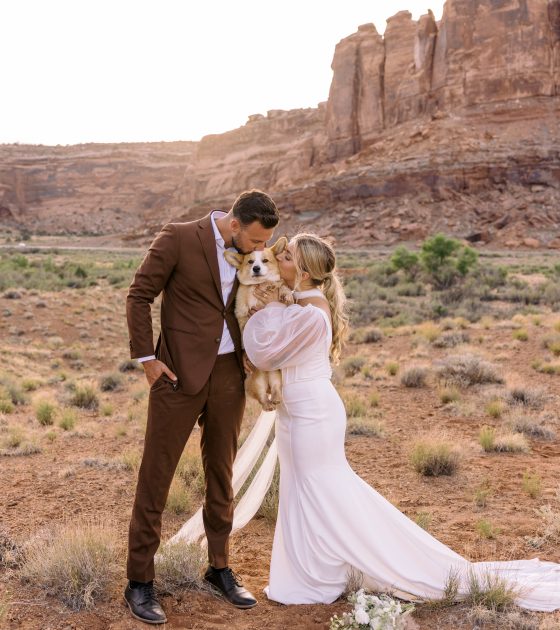 Canyon “I Do’s” and Corgi Kisses at The Red Earth Venue