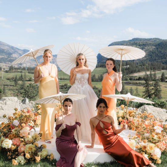 Dreamy Vineyard Wedding in Okanagan Filled with Sunset Blooms