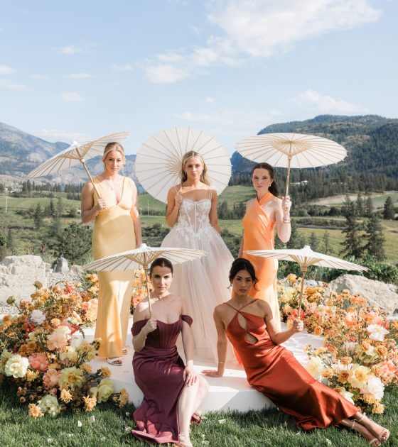 Dreamy Vineyard Wedding in Okanagan Filled with Sunset Blooms