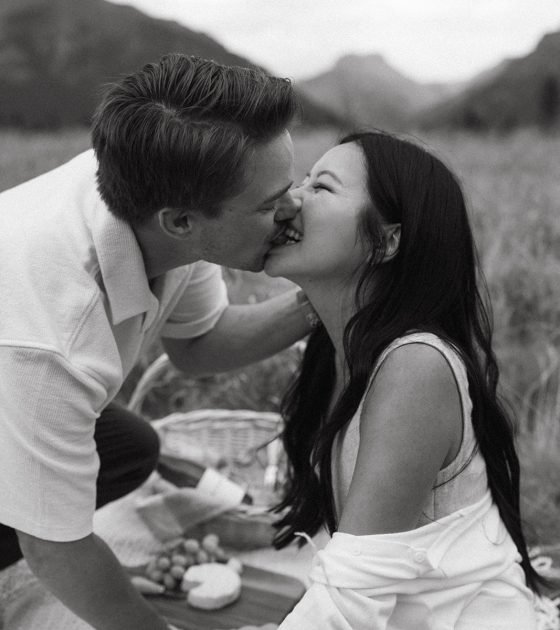 Alberta Engagement Overflowing with Joy and Mountain Romance
