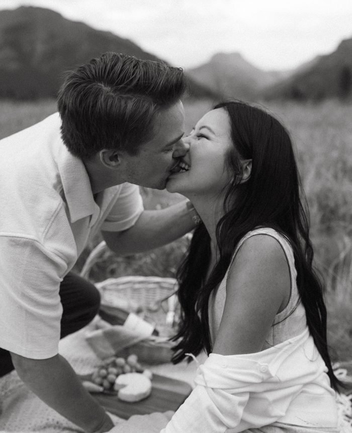 Alberta Engagement Overflowing with Joy and Mountain Romance