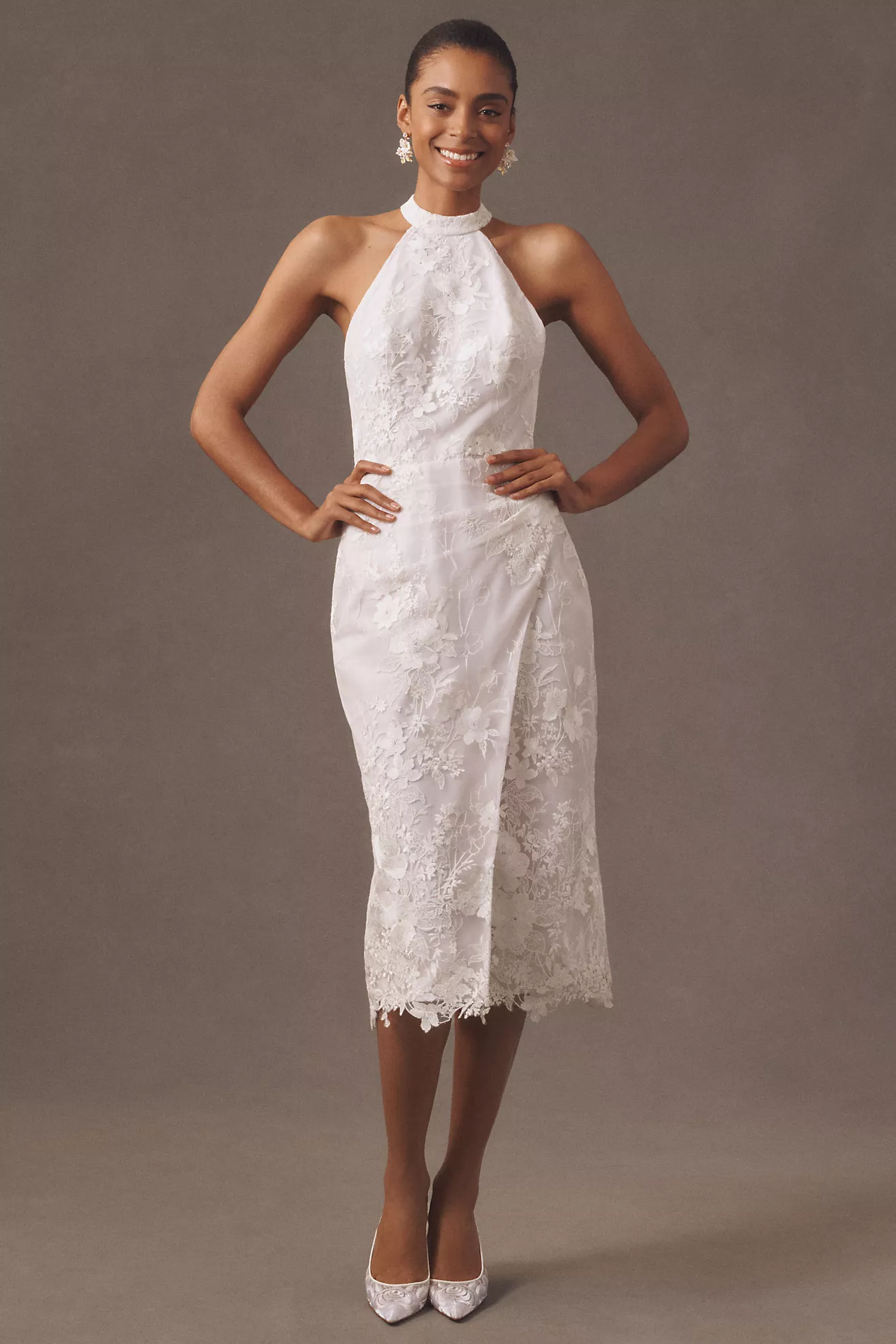 white midi dress winter Chic Anne Barge Winter White Dresses for the Holidays