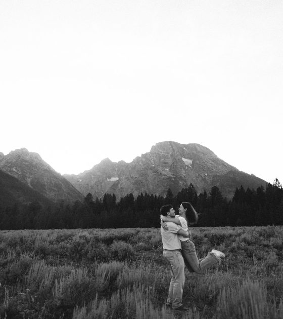 Charming Sunset Proposal Beneath the Tetons