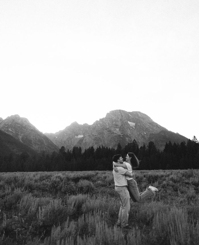 Charming Sunset Proposal Beneath the Tetons