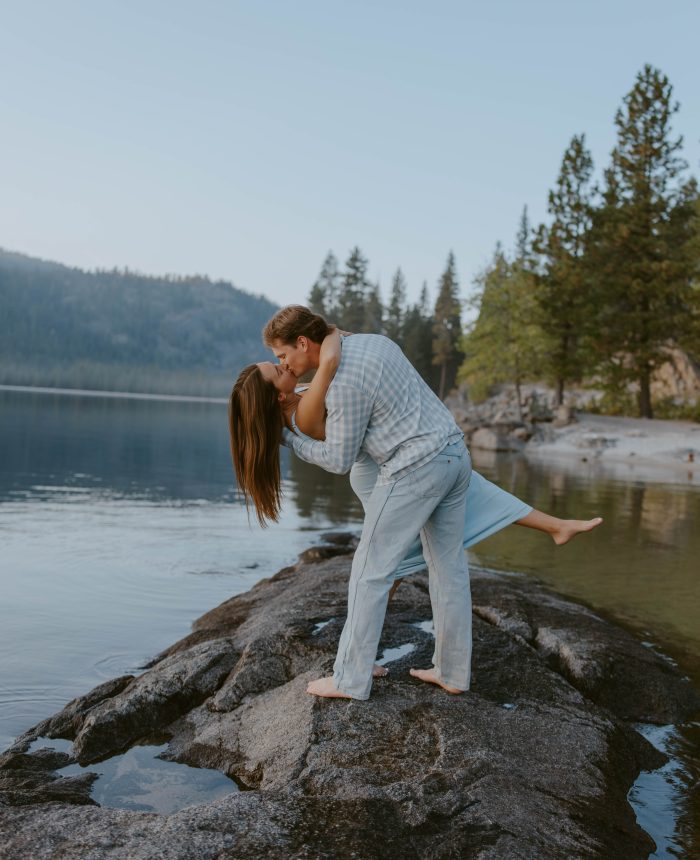 Cute and Sweet Cliffside Engagement Session in McCall